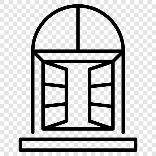 Fenster, öffnen, schließen, Fenstergriff symbol