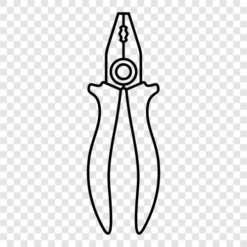 wire cutters, crimping pliers, cutters, bending pliers icon svg