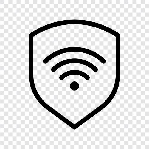 Drahtlose Sicherheit, drahtloses Netzwerk, drahtloser Router, drahtloser Schild symbol
