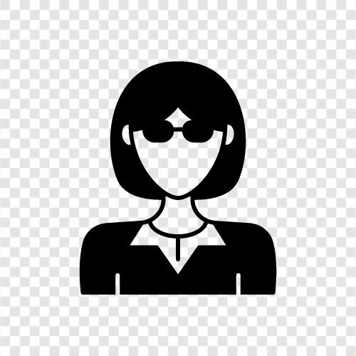 women with short hair, women with cropped hair, women with bob hair, Short Hair Woman icon svg