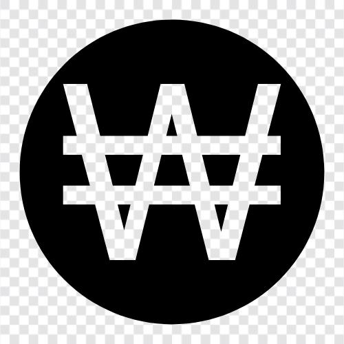 Won, cryptocurrency, digital asset, blockchain icon svg