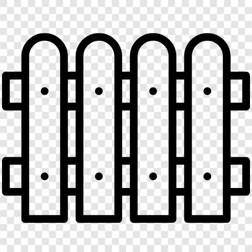 wood fence, metal fence, security fence, privacy fence icon svg