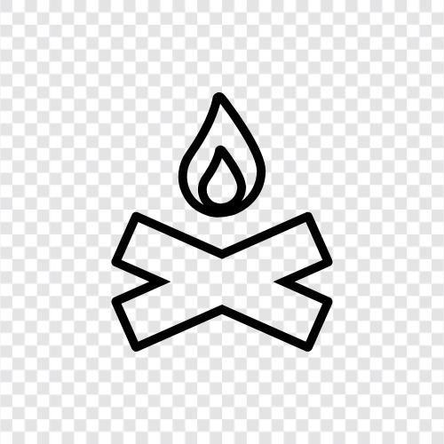 wood, fire, roasted marshmallows, roasting icon svg