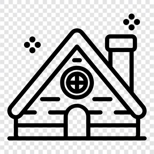 Holz, Blockhaus, rustikale Kabine, Blockhauspläne symbol