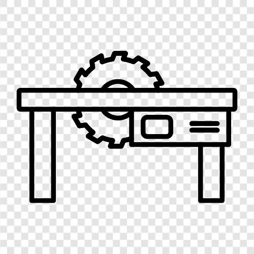 Holzbearbeitungstischsäge, Holzbearbeitungstisch, Holzbearbeitungswerkzeuge, Holzbearbeitung symbol