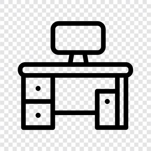 workstation, computer desk, office desk, drafting desk icon svg