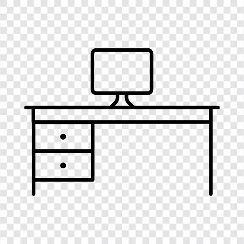 workstation, table, computer desk, work area icon svg