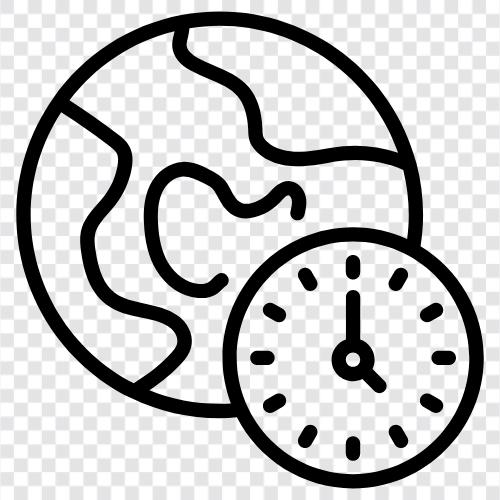 Weltzeit, Zeitzonen, Zeit, Uhren symbol
