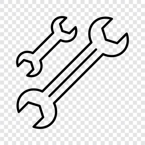 Schraubenschlüssel, Steckdose, Schraubenschlüsselsatz, Ratsche symbol