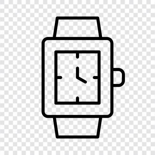 wristwatch, time, analog, digital icon svg