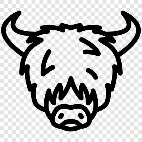 yak butter, yak milk, yak meat, yak cheese icon svg