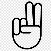 2 erste Finger, 2 mittlere Finger, 2 Ringfinger, zwei Finger Hand symbol