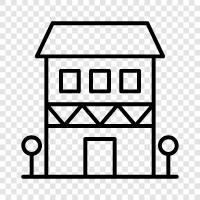 3 bedrooms, 2 bathrooms, 2 story, brick icon svg