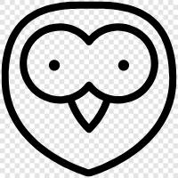 wings and eyes, Owl icon svg