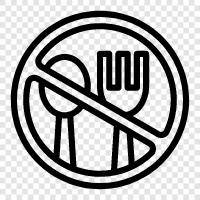 abstaining from food, caloric restriction, clean eating, intermittent fasting icon svg