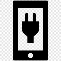 AC adapter, power bank, iphone charger, android charger icon svg