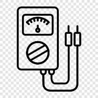 AC voltmetre, DC voltmetre, dijital voltmetre, ohmmetre ikon svg