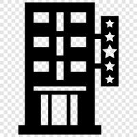 Unterkunft, Hotelreservierung, Hotelangebote, Hotel in meiner Nähe symbol