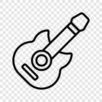 acoustic guitar, strings, guitar tuners, guitar amplifier icon svg