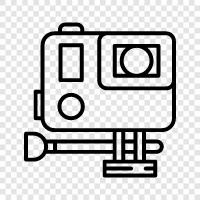 action camera, action camera for skiing, action camera for biking, action cam icon svg