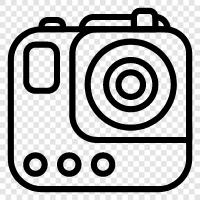 action camera, action photography, photography action, shooting action icon svg