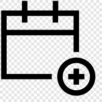 Ereignisse hinzufügen, Feiertage hinzufügen, Termine hinzufügen, Zeitplan hinzufügen symbol