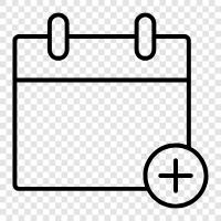 Zeit hinzufügen, Ereignis hinzufügen, Datum hinzufügen, Zeitzone hinzufügen symbol