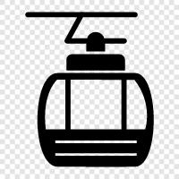 aerial tramway, funicular, funicular railway, cable car line icon svg