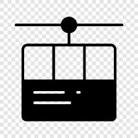 aerial tramway, funicular railway, cable car icon svg