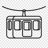 Aerial transportation, Aerial tram, Aerial tramway system, Aerial tramway icon svg