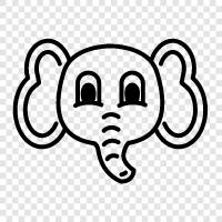 African elephant, Asian elephant, Ivory, tusks icon svg