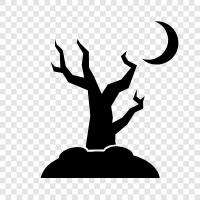 aged tree, dead tree, brown tree, decaying tree icon svg