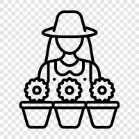 Landwirtschaft, Landmaschinen, Ausrüstung, Kulturpflanzen symbol