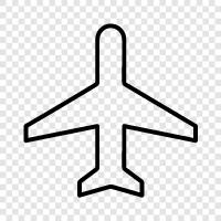 Flugzeug, fliegen, starten, landen symbol