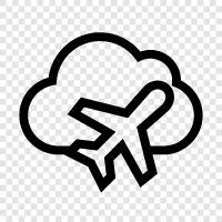 airplane, clouds, sky, flying icon svg