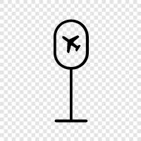 Flughafen, Ankunft, Abflug, Flughafenschild symbol