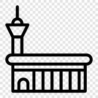 airport control tower, air traffic control tower, flight control tower, airport tower icon svg