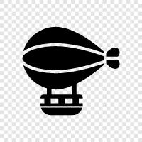 airship, balloon, aircraft, gondola icon svg