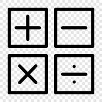 Algebra, Geometry, Calculus, Probability Math can icon svg