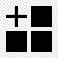 algebraic addition with boxes, additive identity, boxes in arithmetic, additive inverse icon svg