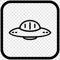 Aliens, fliegende Untertassen, Raum, Raumsonde symbol