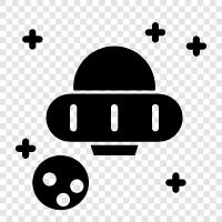 aliens, extraterrestrial, unidentified flying object, UFO sightings icon svg