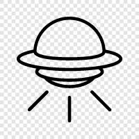 Aliens, nicht identifizierte Flugobjekte, Sichtungen, Verschwörungstheorien symbol