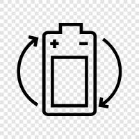 alkaline, rechargeable, lithium ion, ion icon svg