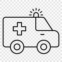 ambulance, medical transport, stretcher, medical equipment icon svg