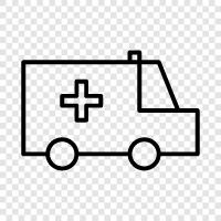 Krankenwagen, Ambulanz, Notkrankenwagen, Sanitäter symbol