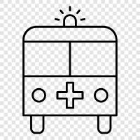 ambulance service, medical emergency, ambulance crew, paramedics icon svg