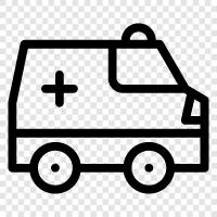 Krankenwagen, Notkrankenwagen, Sanitäter, medizinischer Notfall symbol