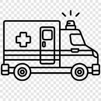 ambulance, ambulance service, first responder, paramedic icon svg