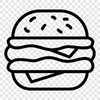 Amerikaner, Hamburger, Brötchen, Rindfleisch symbol